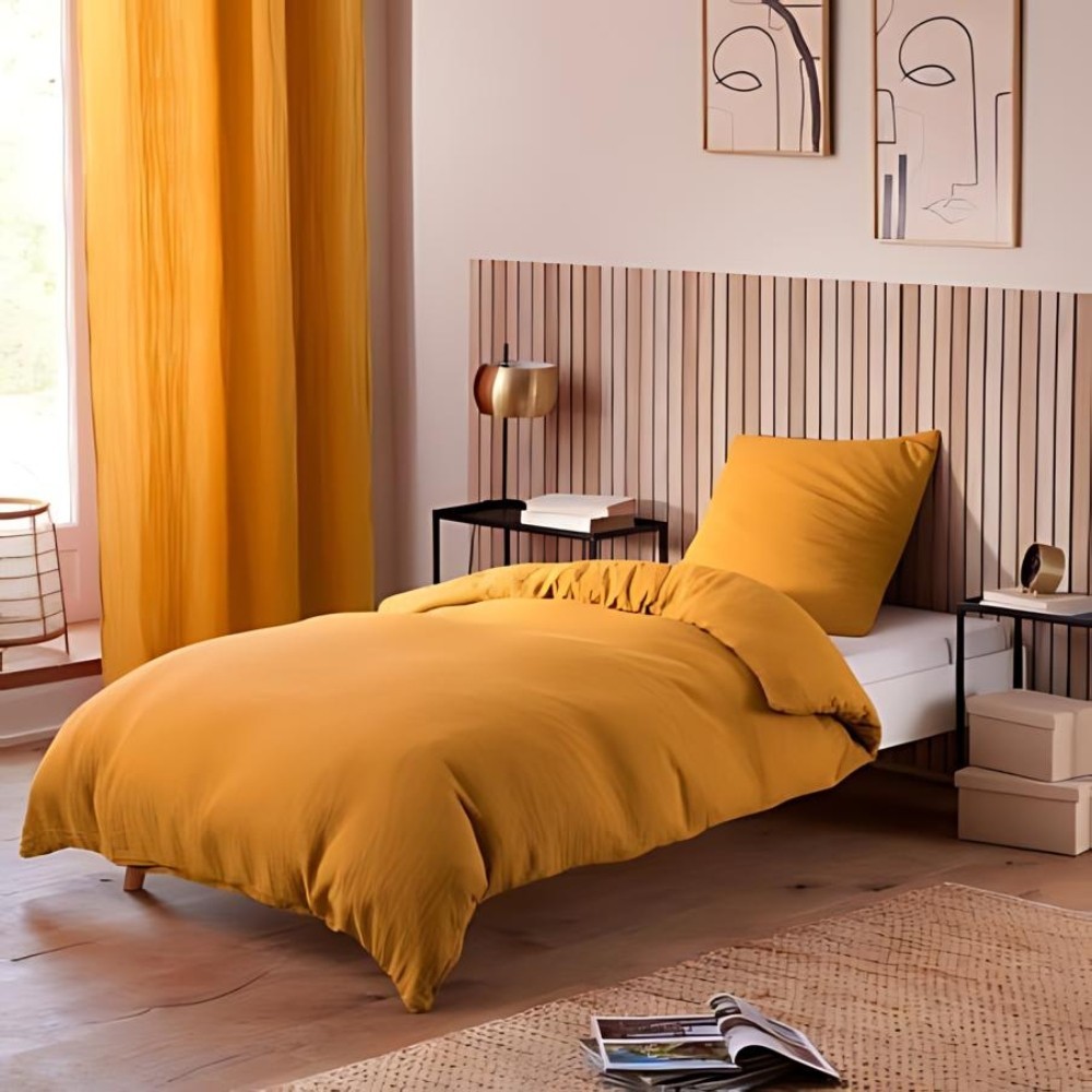 Bettwäscheset aus Baumwollgaze – für Einzelbett – Bettdeckenset 140 x 200 cm