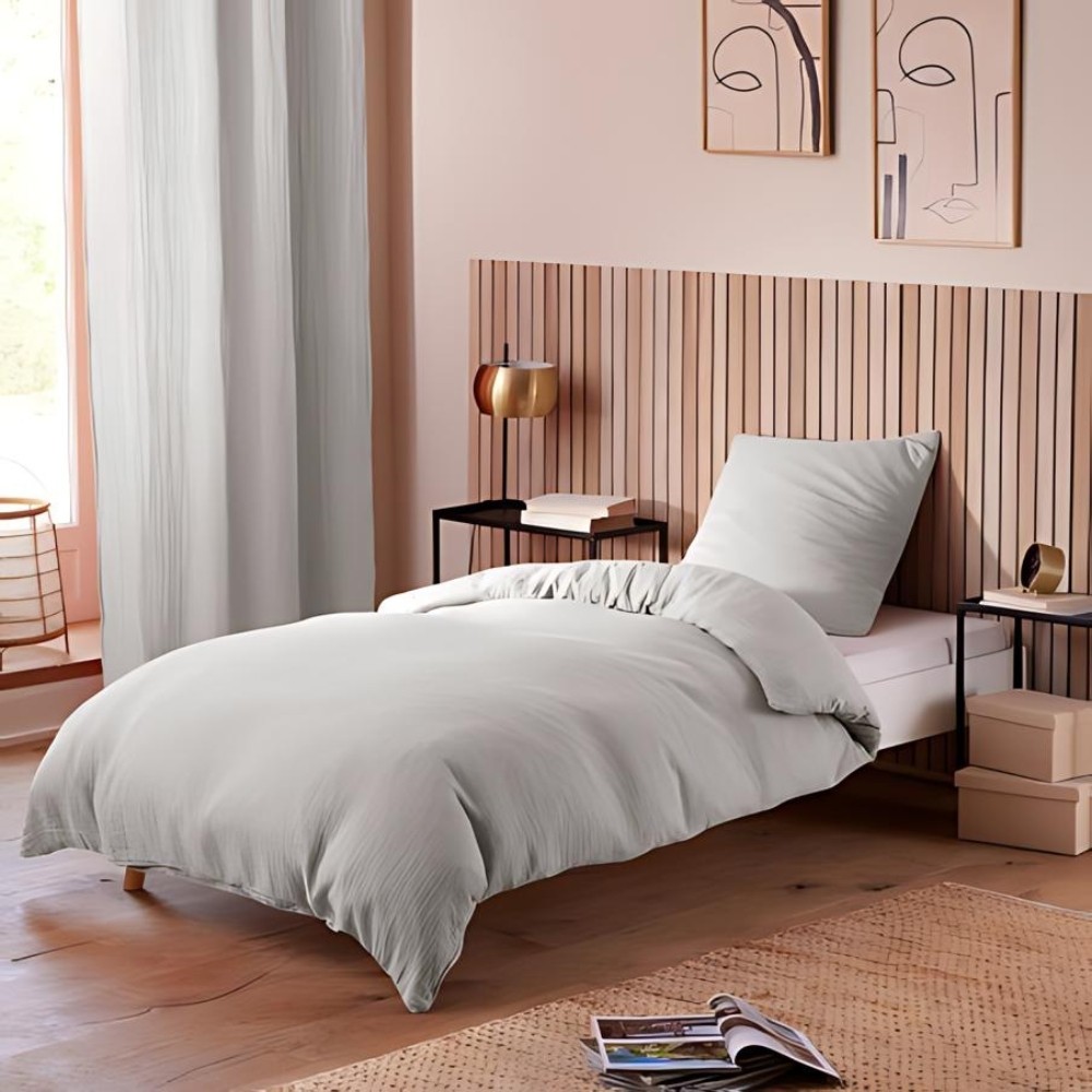 Katoenen gaas beddengoedset - voor eenpersoonsbed - dekbedset 140x200cm
