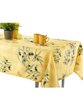 Tovaglia antimacchia giallo oliva - Impermeabile - Resistente e lavabile in lavatrice - 150x240 cm