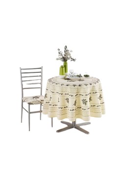 nappe ronde Olivou Vert Beige