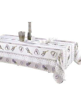 Promo Leinen Provençal Tischdecke Rechteckig Fleckenabweisend Natürlicher Charme 100% Polyester