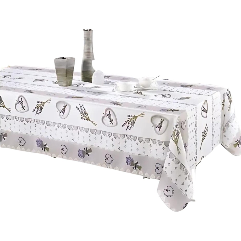 Promo Leinen Provençal Tischdecke Rechteckig Fleckenabweisend Natürlicher Charme 100% Polyester