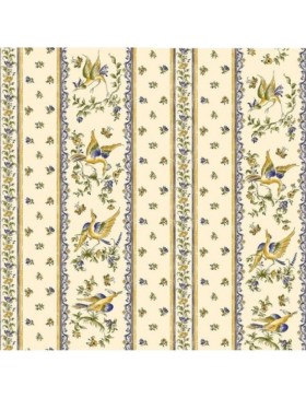 Mantel redondo provenzal antimanchas, azul Moustier, 100 % poliéster