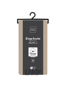 Lençol de percal com elástico - bolso de 30 cm