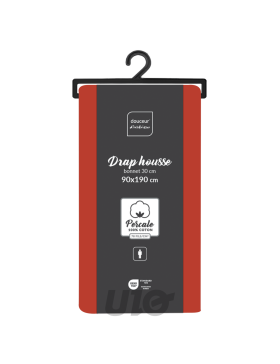 Sábana bajera ajustable de percal - Bolsillo de 30 cm