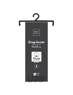 Lençol de percal com elástico - bolso de 30 cm