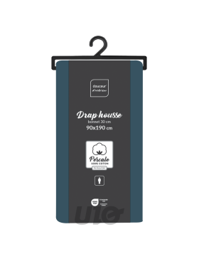 Lençol de percal com elástico - bolso de 30 cm