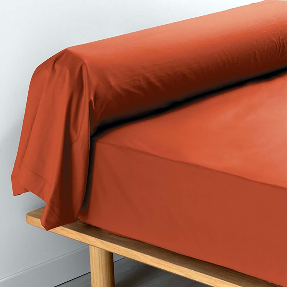 Taie De Traversin 85x185 cm Percale Rouge Argile