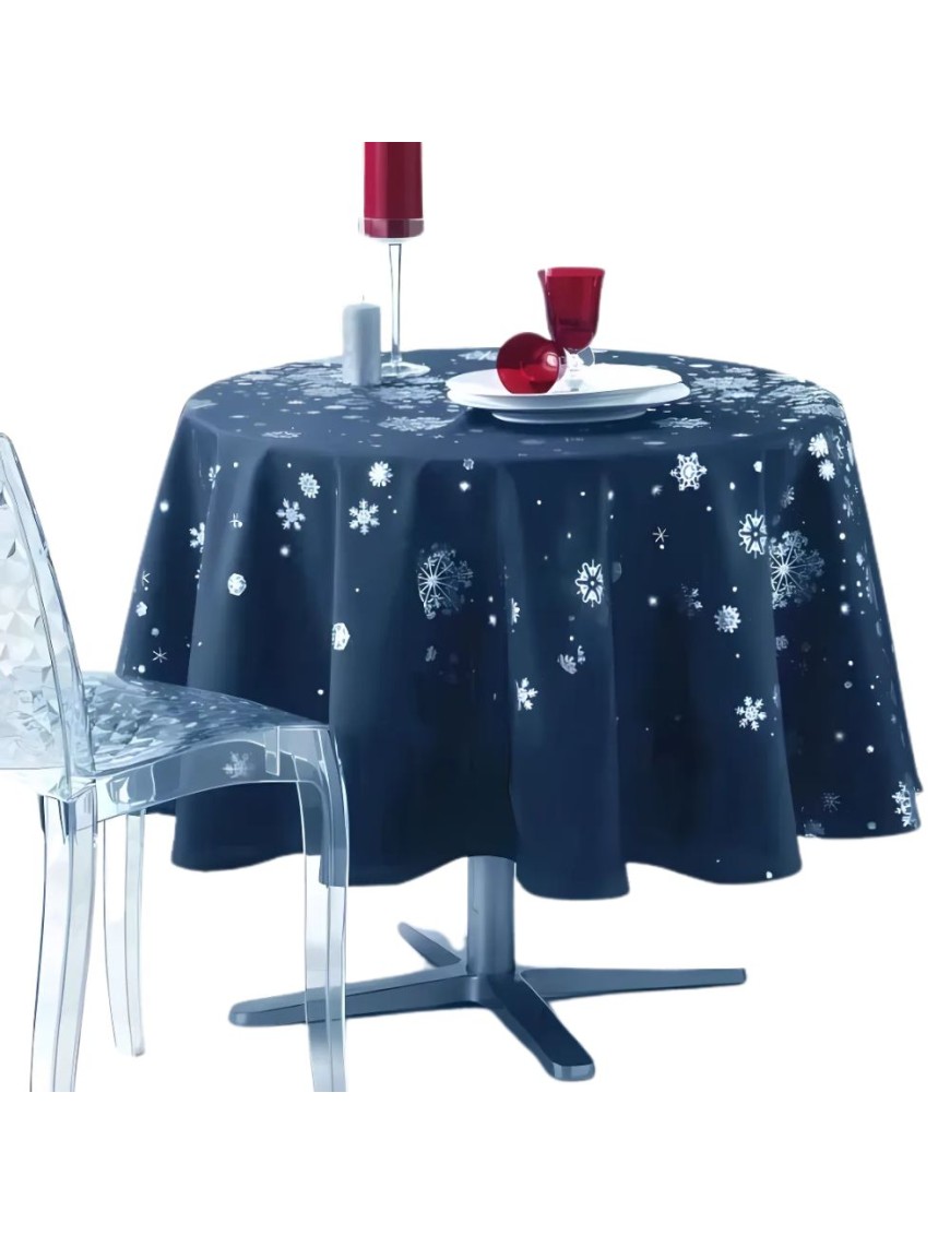 Promo Linge Nappe De Noël Ronde Anti-Tâches - Constellation