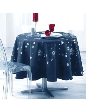 Promo Linge Nappe De Noël Ronde Anti-Tâches - Constellation