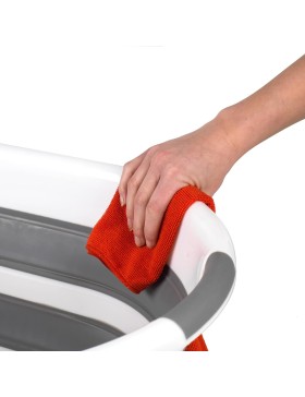 Opvouwbare wasmand, 27 L, grijs/wit