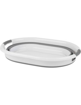 Opvouwbare wasmand, 27 L, grijs/wit