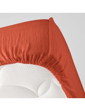 Drap Housse Gaze de coton - Bonnet 30 Cm - Plusieurs Tailles - Plusieurs Coloris_