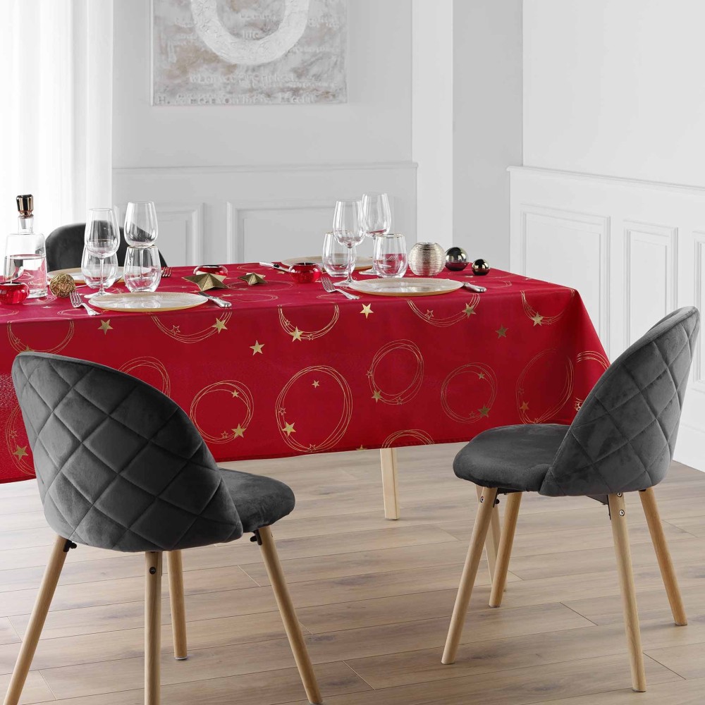 Tafelkleed – Vlekbestendig / Kreukvrij – Ideaal voor eindejaarsfeesten, Kerstmis, Verjaardagen – Metallic Ster