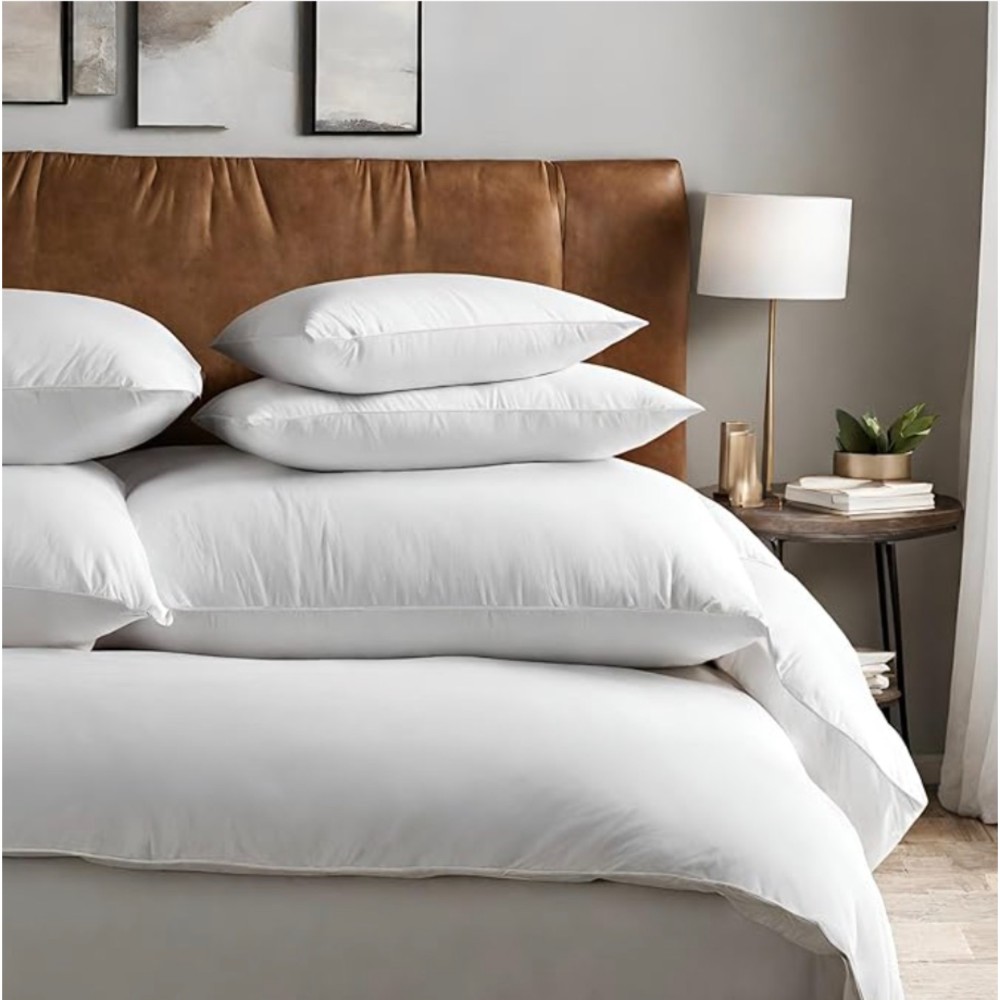 Cuscini Decorativi Bianchi (Confezione Da 2) Per Divano E Letto - 55x55 Cm - Morbidi E Gonfi