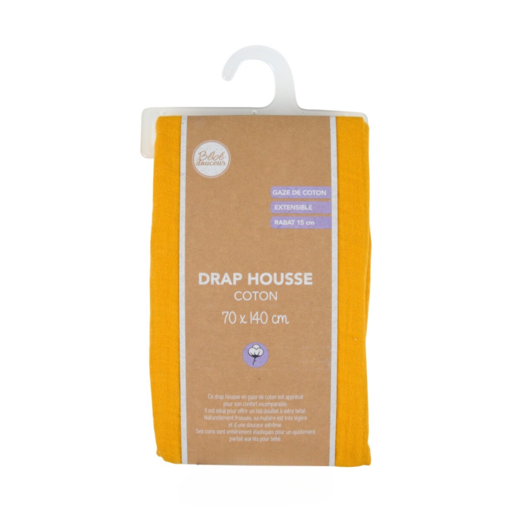 Lençol de bebê com elástico, 100% algodão gaze – Macio, respirável e fácil de cuidar.