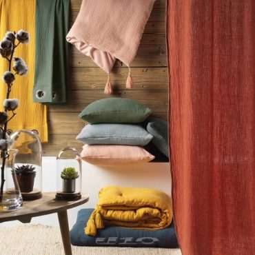 Coussins en Gaze de coton Jaune 40 x 40 cm