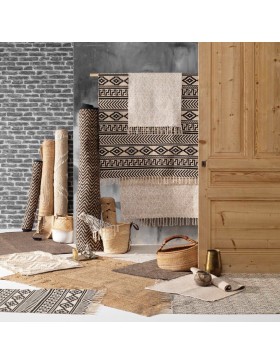 Alfombra rectangular 120 x 170 cm - Kalinda Blanco en Algodón y Yute