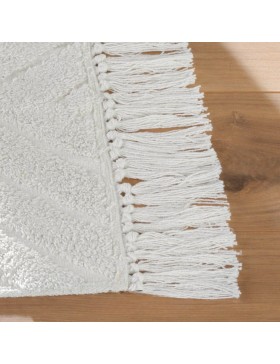 Tappeto rettangolare con frange 50 x 80 cm - Nara in cotone e poliestere