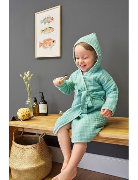 Baby-Bademantel – Baumwollgaze – 100 % Baumwolle
