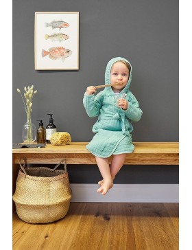 Baby-Bademantel – Baumwollgaze – 100 % Baumwolle