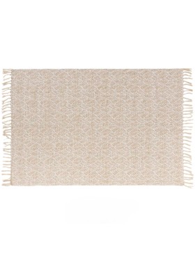 Rechthoekig vloerkleed 120 x 170 cm - Kalinda Wit in katoen en jute_