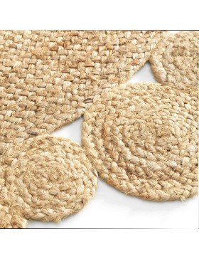 Rond vloerkleed 120 cm opengewerkt jute cordou_