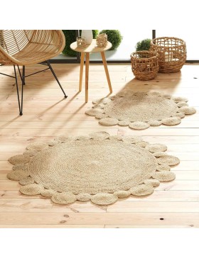 Tapis Rond 120 cm Jute Ajouré Cordou_