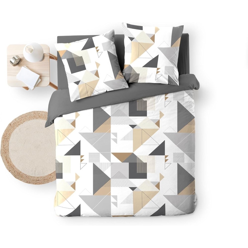 Jogo de Cama Trigone - Microfibra Estampada, Macia e com Certificação Oeko-Tex