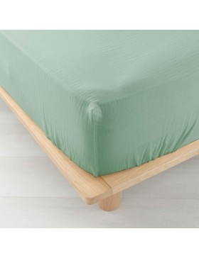 Sábana ajustable de gasa de algodón - Bolsillo de 30 cm de profundidad - Varios tamaños - Varios colores