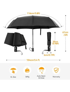Regenschirm, Automatik-Taschenschirm, Taschenschirm, Leicht und Kompakt