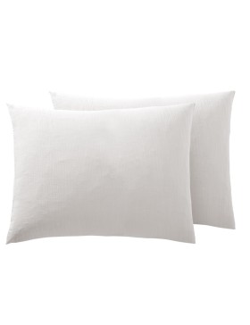 Juego de 2 fundas de almohada de gasa de algodón: suaves, transpirables y con certificación Oeko-Tex.