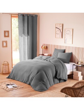 Juego de 2 fundas de almohada de gasa de algodón: suaves, transpirables y con certificación Oeko-Tex.