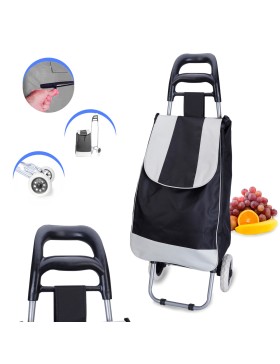 Carrinho de compras, carrinho de compras com 2 rodas, capacidade de 30 kg, 2 rodas, carrinho de mercado