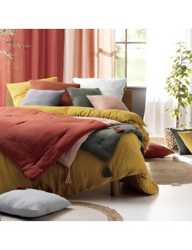 Conjunto completo de 4 piezas en gasa de algodón de 240 x 220 cm - certificado Oeko-Tex