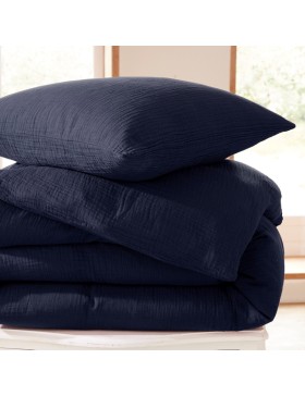 Conjunto completo de 4 piezas en gasa de algodón de 240 x 220 cm - certificado Oeko-Tex