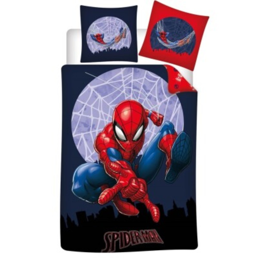 Spider-Man Beddengoedset – Dekbedovertrek 140x200 cm + Kussensloop 65x65 cm – Polykatoen