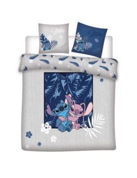 Parure de Lit Réversible Angel & Stitch – Housse de Couette 240x220 cm + 2 Taies d’Oreiller 65x65 cm – Polycoton