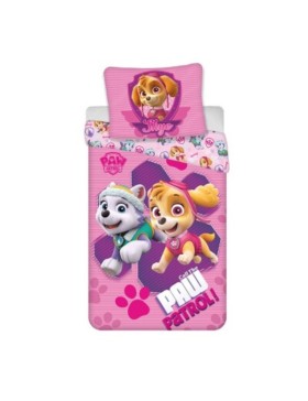 Parure de Lit Paw Patrol Skye – Housse de Couette 140x200 cm + Taie d'Oreiller – 100% Coton