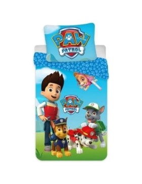 Parure de Lit Paw Patrol – Housse de Couette 140x200 cm + Taie d'Oreiller 63x63 cm – 100% Polyester