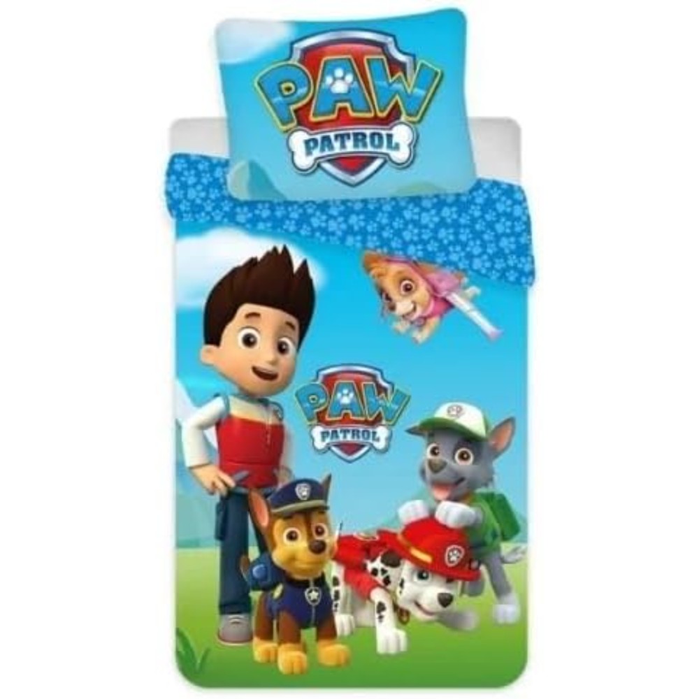 Paw Patrol Beddengoedset – Dekbedovertrek 140x200 cm + Kussensloop 63x63 cm – 100% Polyester