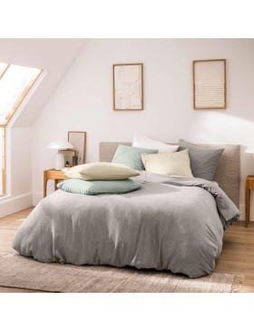 3-delige beddengoedset - 100% garengeverfd katoen - Meline