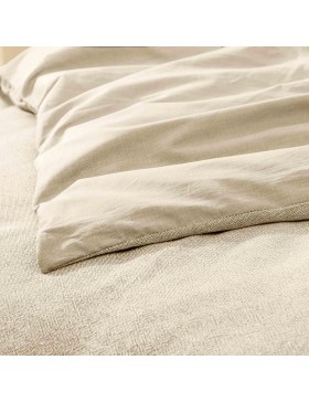 Juego de cama de 3 piezas - 100 % algodón teñido en hilo - Meline