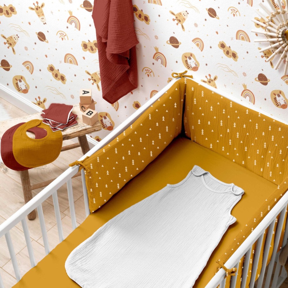 Baby-Spannbettlaken aus 100 % Baumwollgaze – weich, atmungsaktiv und pflegeleicht