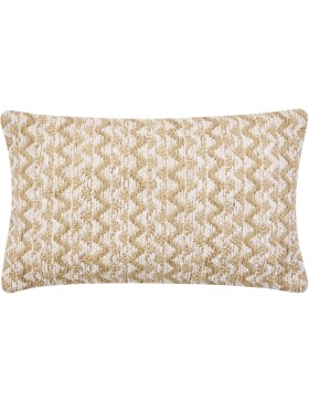 Coussin Déhoussable 30x50 cm Coton/Polyester Fantaisie avec Fils Métallisés - LOUMEO NATUREL