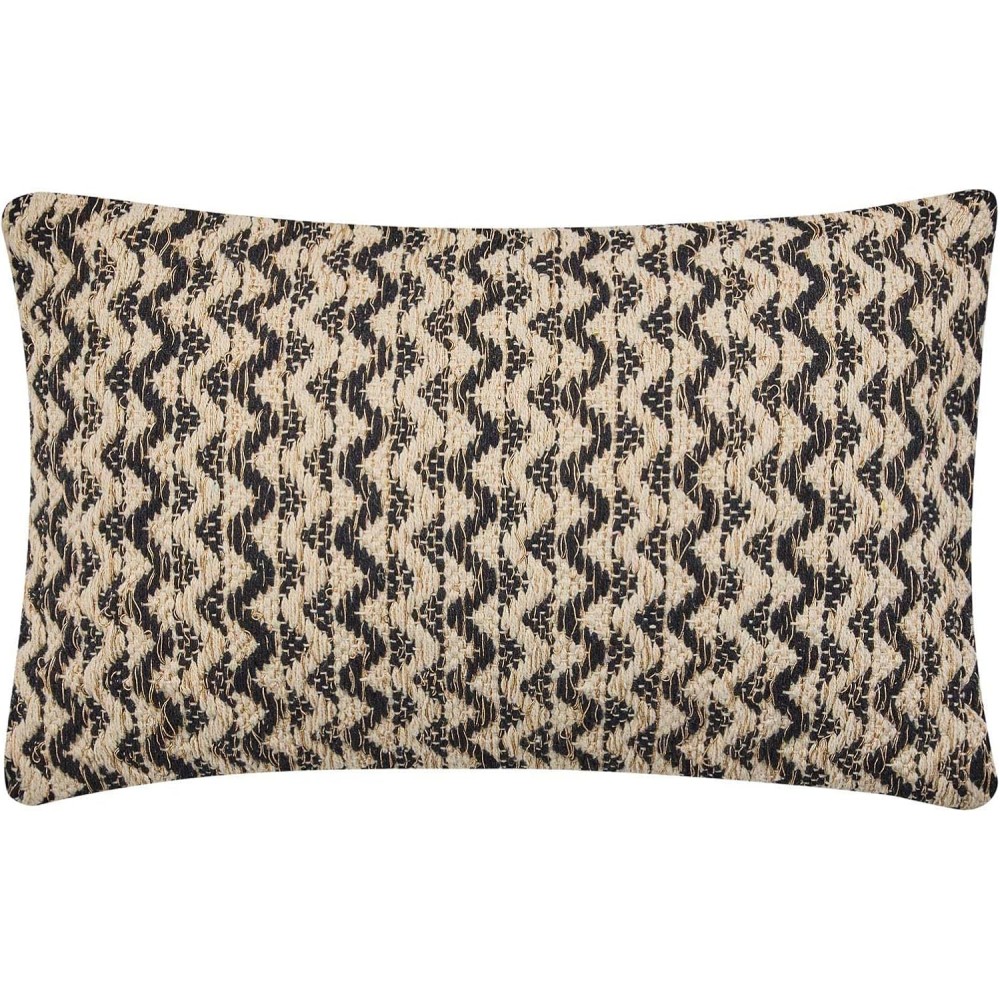 Afneembare kussenhoes 30x50 cm katoen/polyester Fancy - LOUMEO Zwart