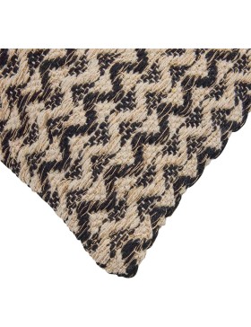 Capa de almofada removível 30x50 cm Algodão/Poliéster Estampada - LOUMEO Preta