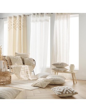 Fodera per cuscino sfoderabile, 60 x 60 cm, cotone naturale Atlas intrecciato