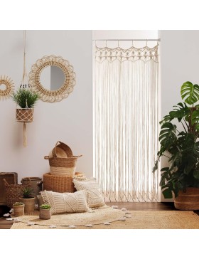 Cuscino sfoderabile 30x50 cm in cotone macramè con frange - Macralina