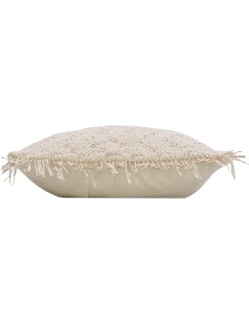 Kussenhoes met franjes 40x40 cm Katoen/Polyester + Metallic Draden - IKAT
